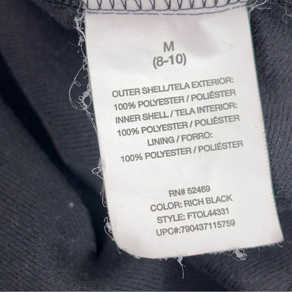 Medium Free Tech Black Jacket Hooded Windbreaker Zip Closure Outdoor Athletic - Picture 14 of 16